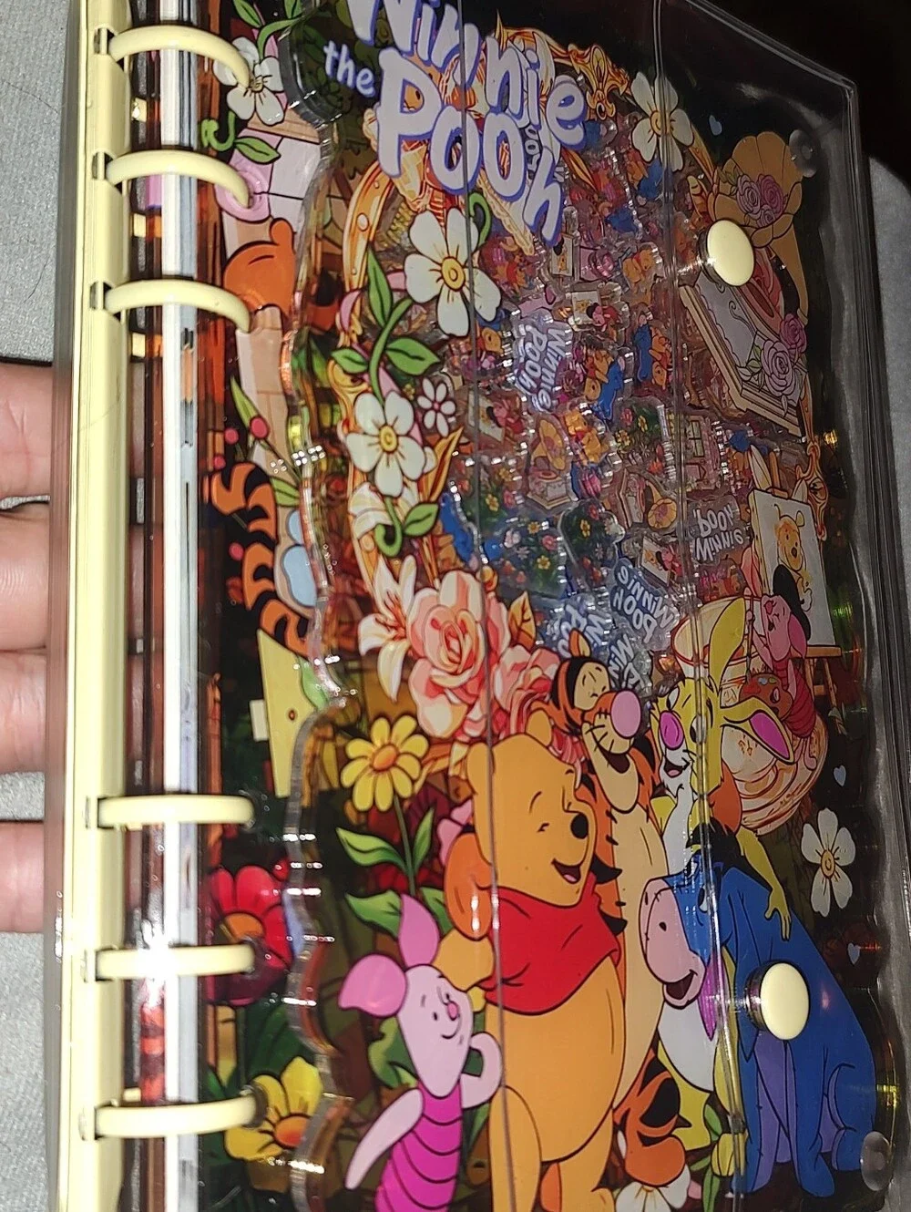 New! A5 Winnie The Pooh Acrylic Shaker Notebook With Paper